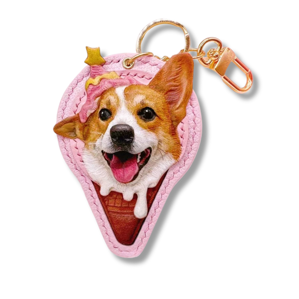 Custom Engraved Pet Keychain: Ice Cream