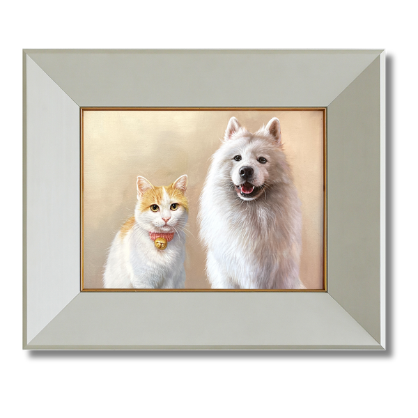 Custom Oil Pet Portrait: Two Pets