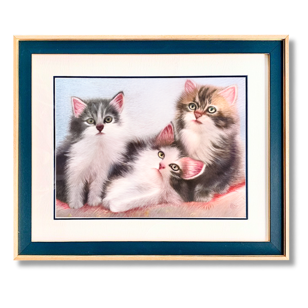 Custom Embroidered Pets Portrait: Three Pets